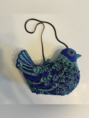 Blue Crystal Bird Crossbody Bag - Decorative Pet Bird Design